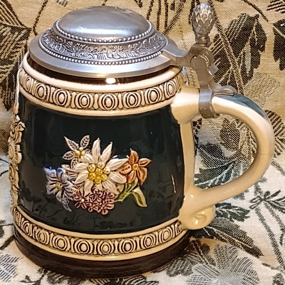 🎬 GERZ Ramstein/Pfalz Pewter Lidded Beer Stein - Picture 6 of 14